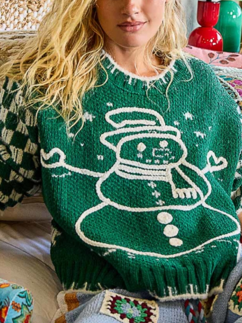 POL Live Box Oct - Green Snowman Sweater