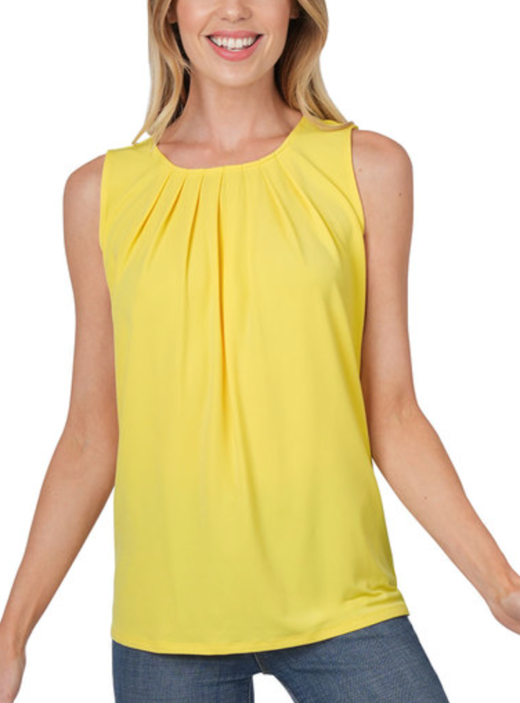 Zenana - Pleated Tank Top