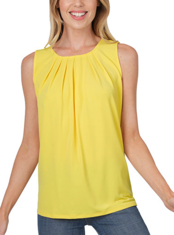 Zenana - Pleated Tank Top