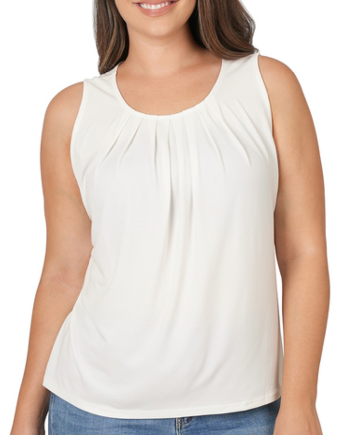 Zenana - Pleated Tank Top