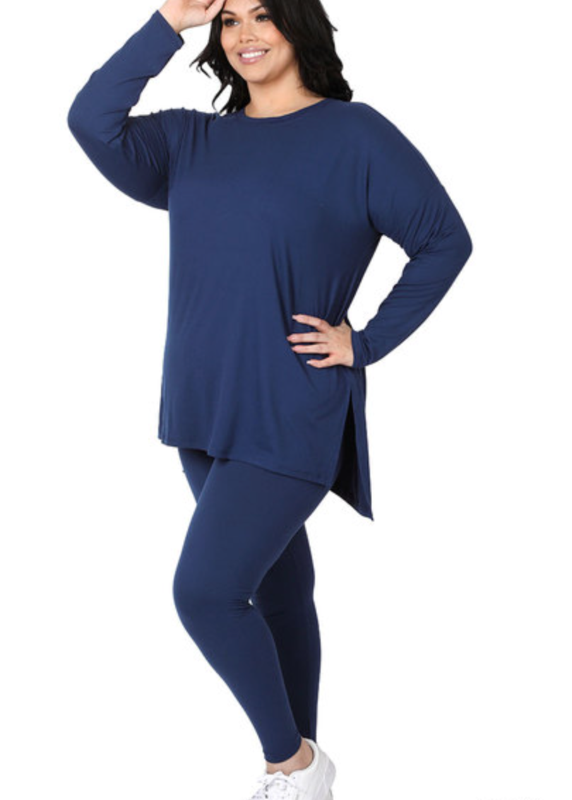 Zenana - SCOOP NECK LOUNGEWEAR SET