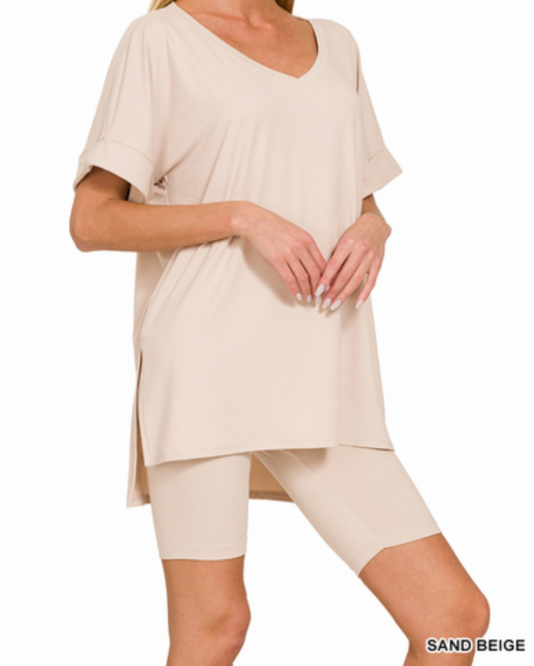 Zenana - BUTTER SOFT V-NECK TOP & SHORTS SET