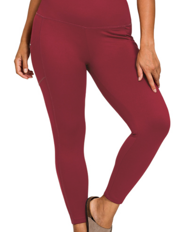 Zenana -Solid Leggings with Pocket