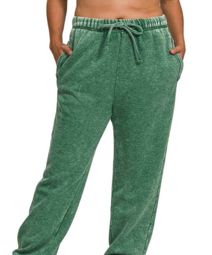ZENANA - Acid Wash Fleece Jogger