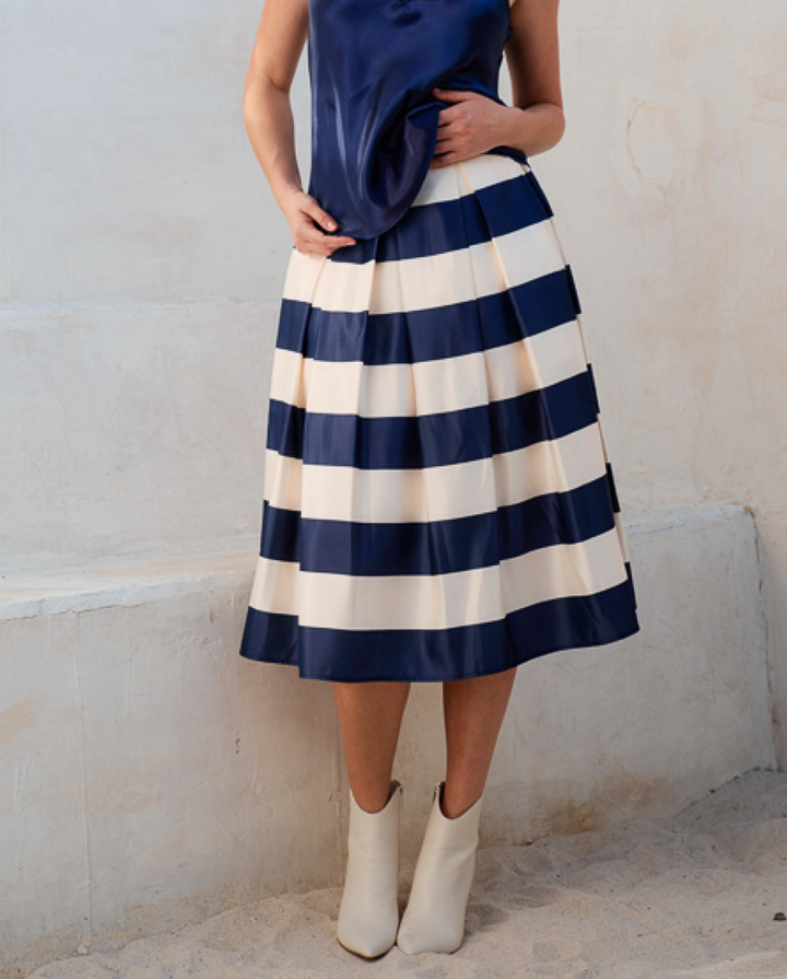 Jade by Jane - Striped Midi Skirt