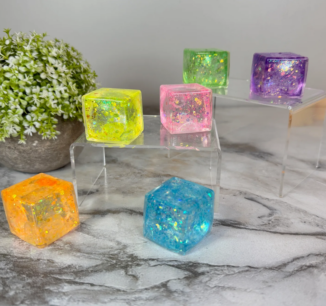 Viral Squishy Toy - Glitter Ice Cube