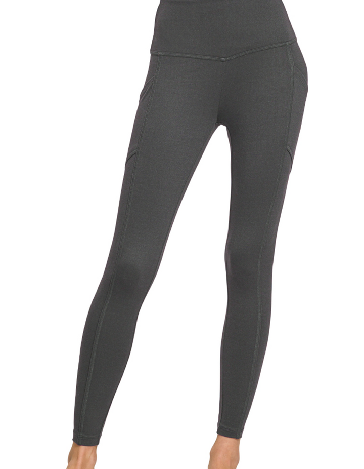 Zenana -Solid Leggings with Pocket