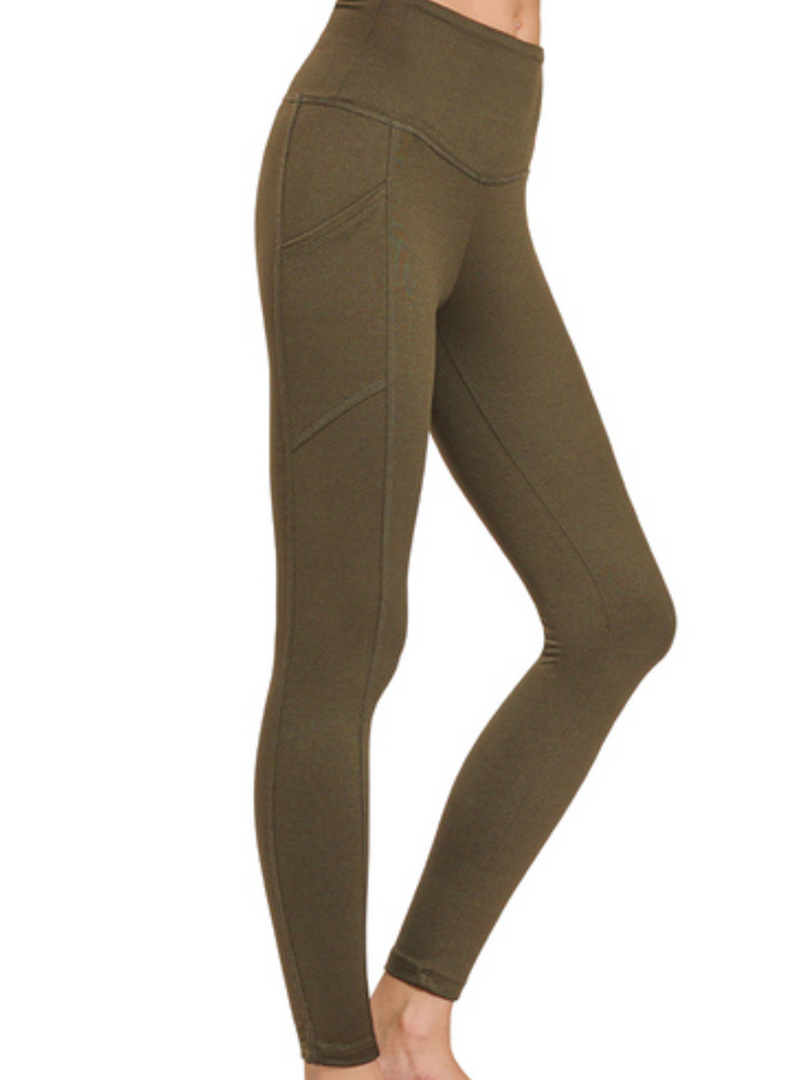 Zenana -Solid Leggings with Pocket