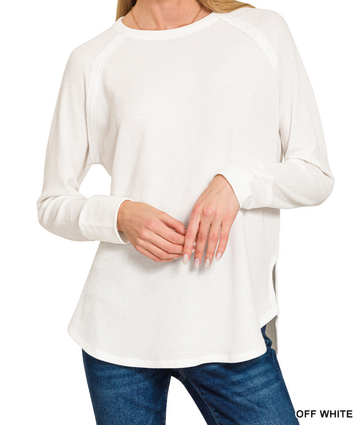 Zenana - Long Sleeve Waffle Top