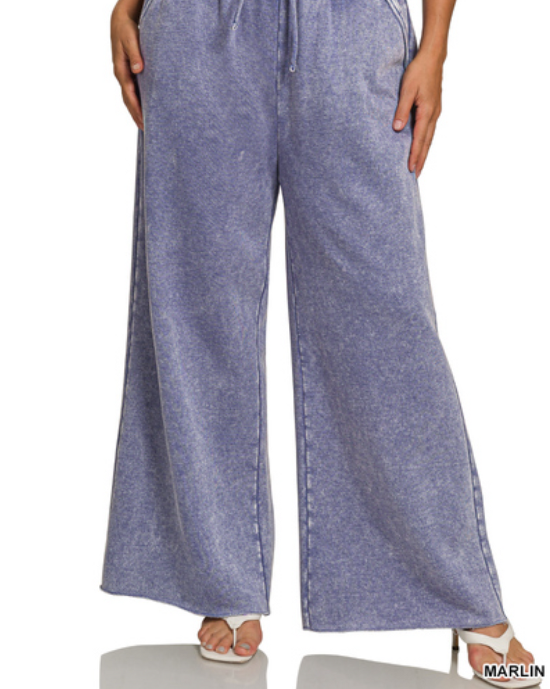 Zenana - Acid Wash Wide Leg Pants