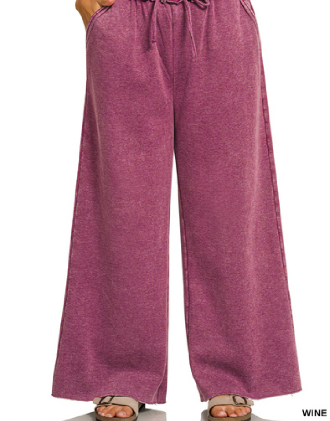 Zenana - Acid Wash Wide Leg Pants