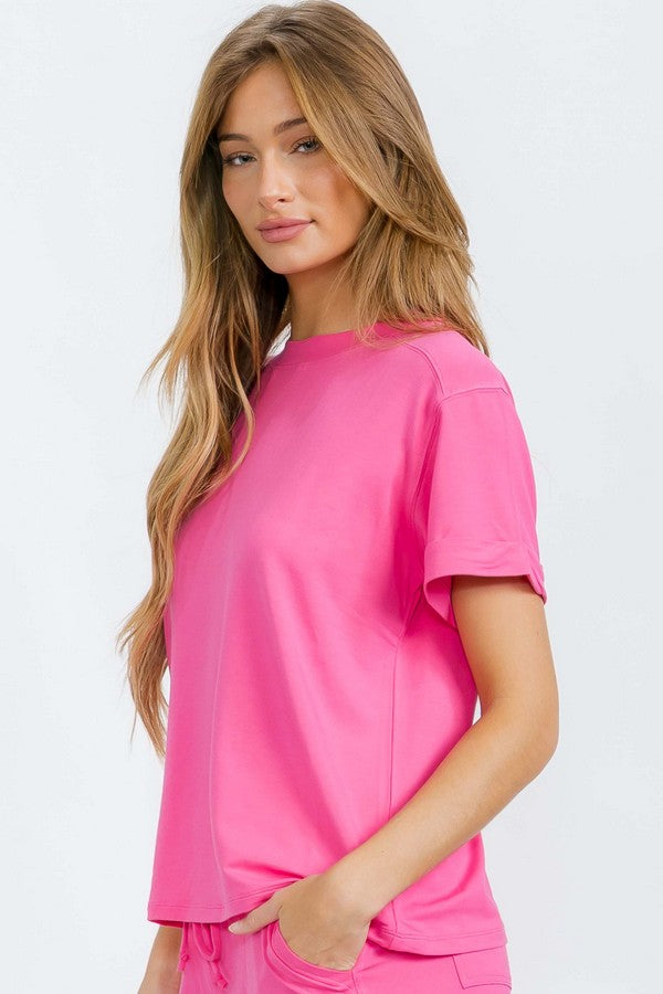 French Terry Short Sleeve Top