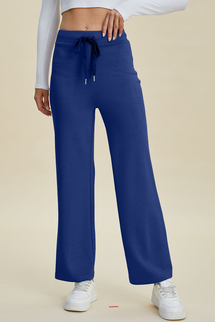 Bouncing Doodle Full Size Air Scuba Drawstring Wide Leg Pants