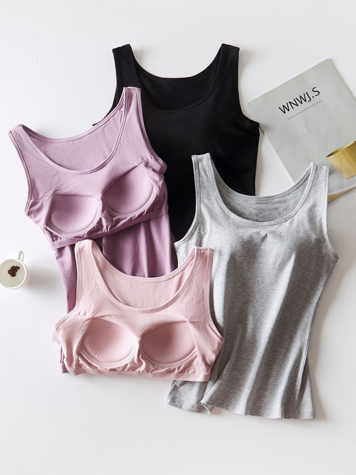 The Bouncing Doodle Round Neck Tank with Bra