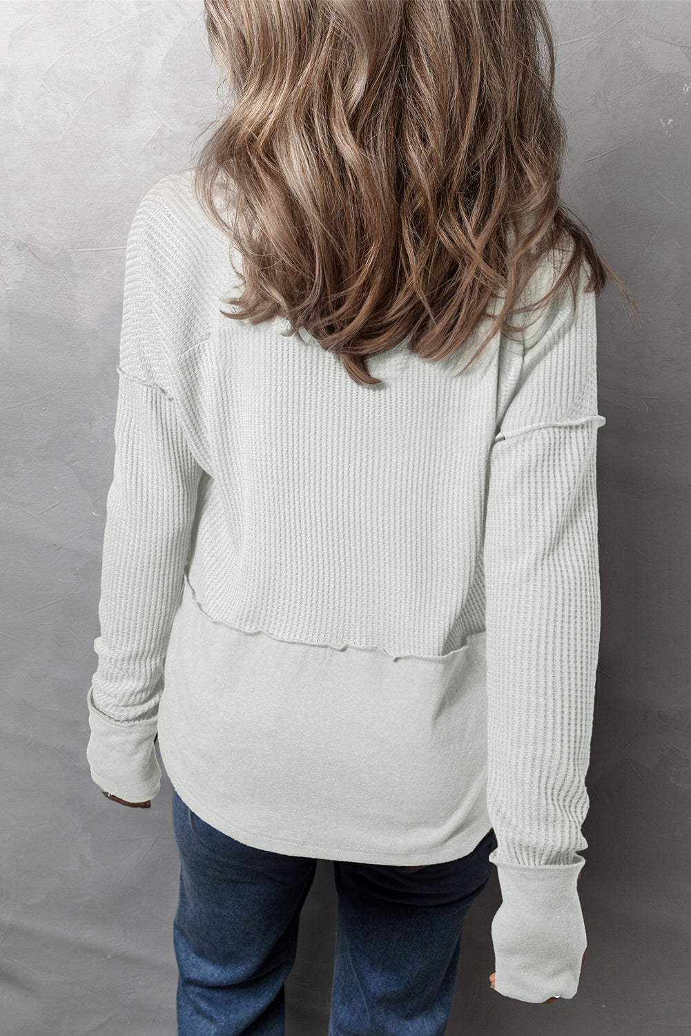 Bouncing Doodle Waffle-Knit Long Sleeve Top