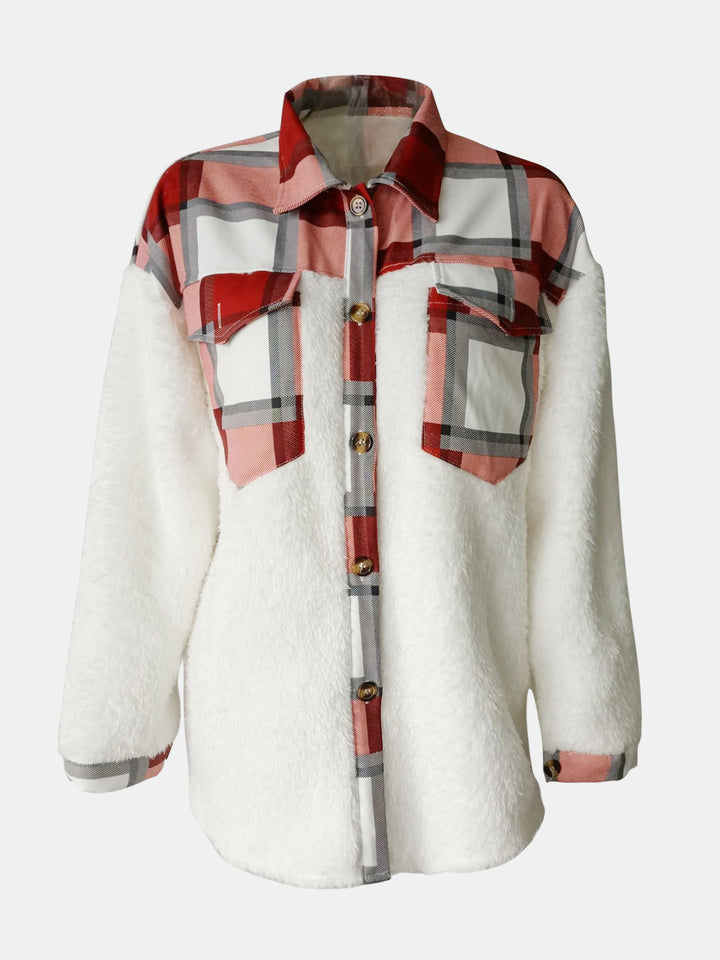 The Bouncing Doodle Fuzzy Button Up Long Sleeve Jacket