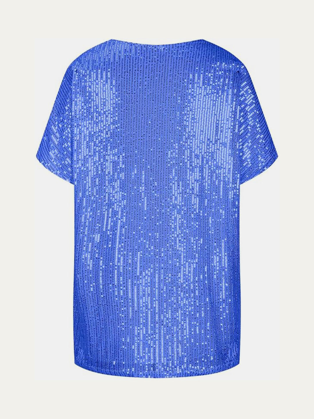 Bouncing Doodle Sequin V-Neck Short Sleeve Top