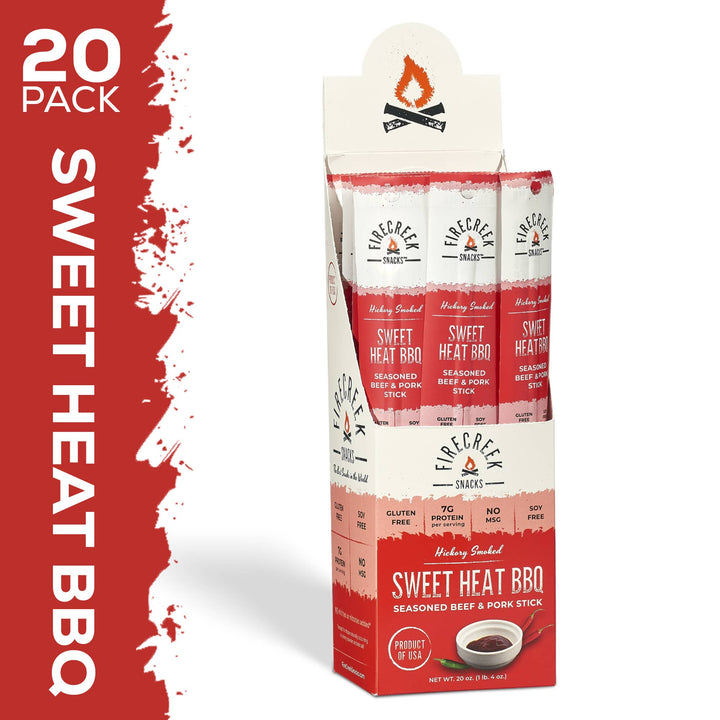 FireCreek Snacks Sweet Heat BBQ Beef & Pork Meat Sticks