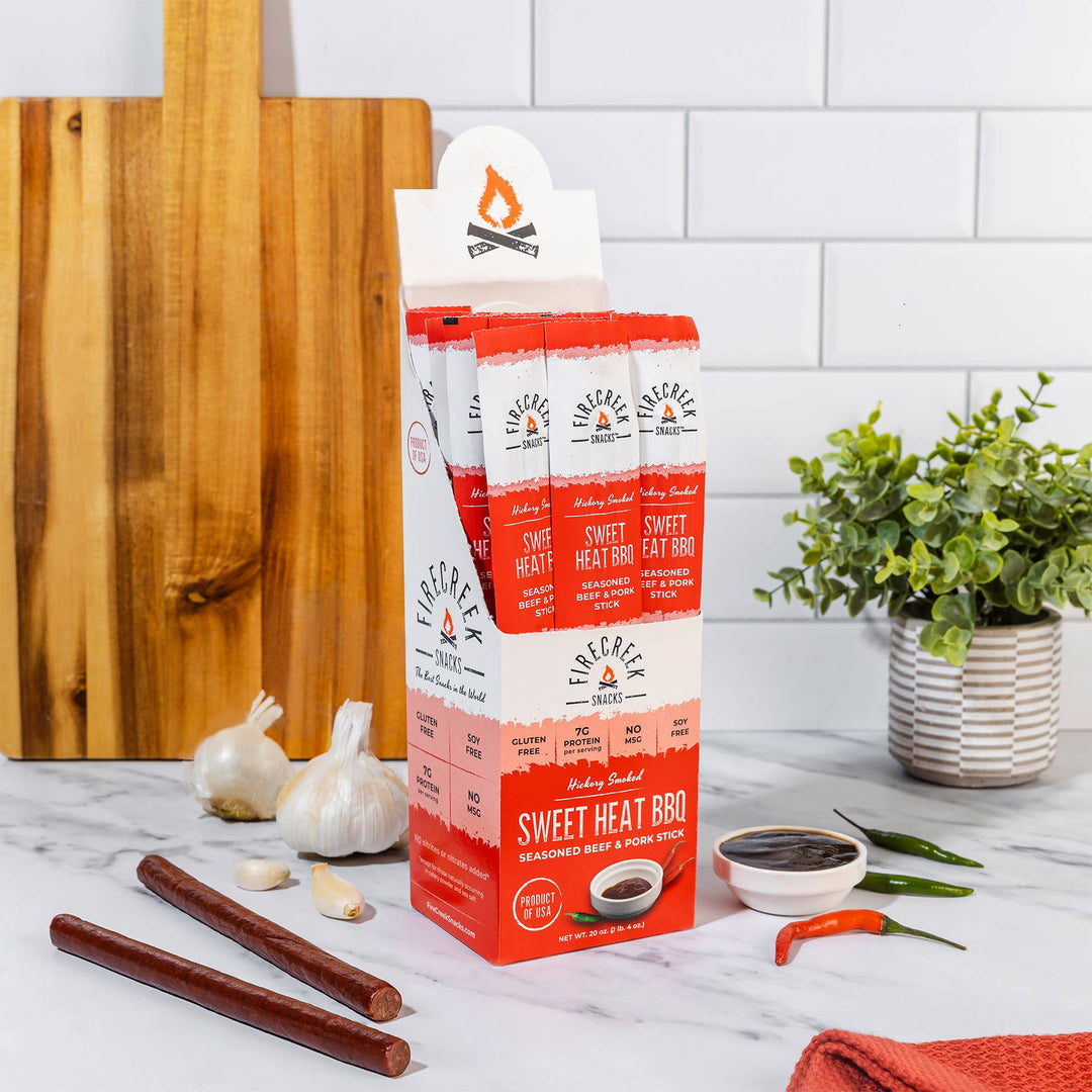 FireCreek Snacks Sweet Heat BBQ Beef & Pork Meat Sticks