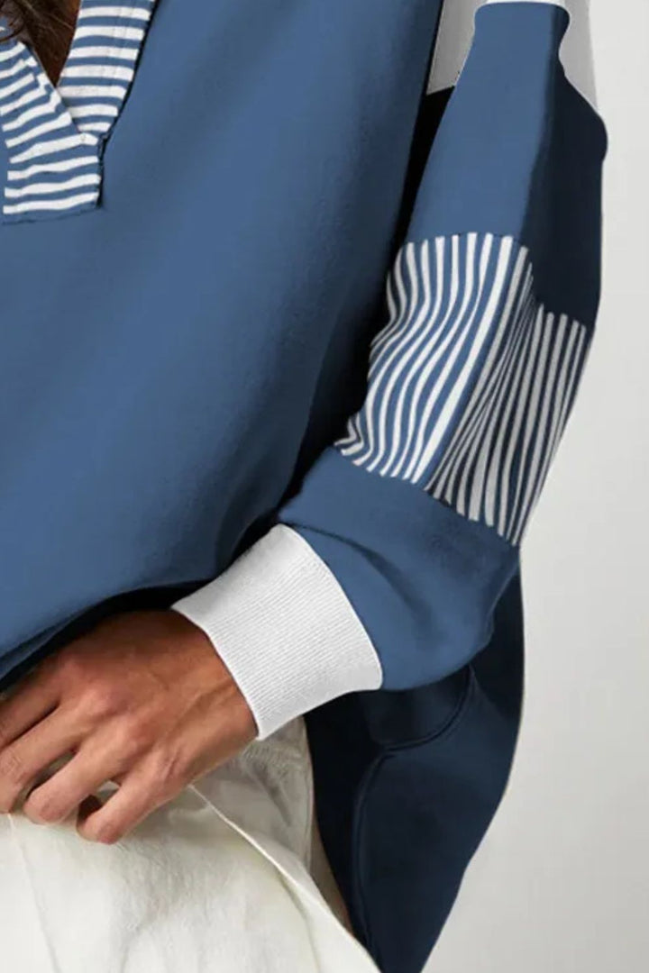 The Bouncing Doodle Collared Neck Long Sleeve Sweatshirt