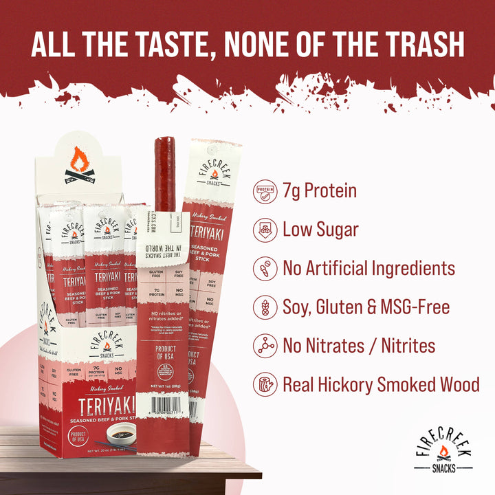 FireCreek Snacks Teriyaki Beef & Pork Meat Sticks