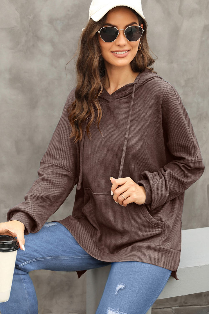 The Bouncing Doodle Waffle-Knit Long Sleeve Hoodie
