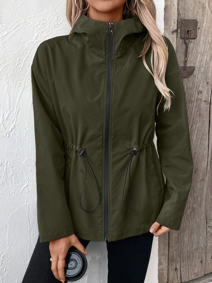 The Bouncing Doodle Drawstring Zip Up Hooded Jacket