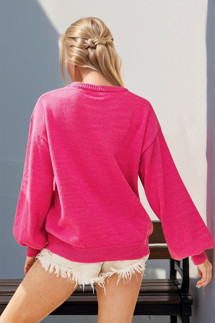 The Bouncing Doodle Sequin Nutcracker Long Sleeve Sweater