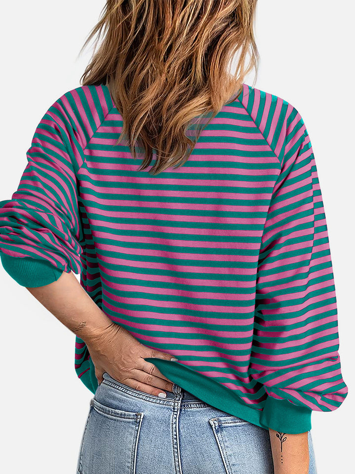 The Bouncing Doodle Striped Zip Up Long Sleeve Sweatshirt