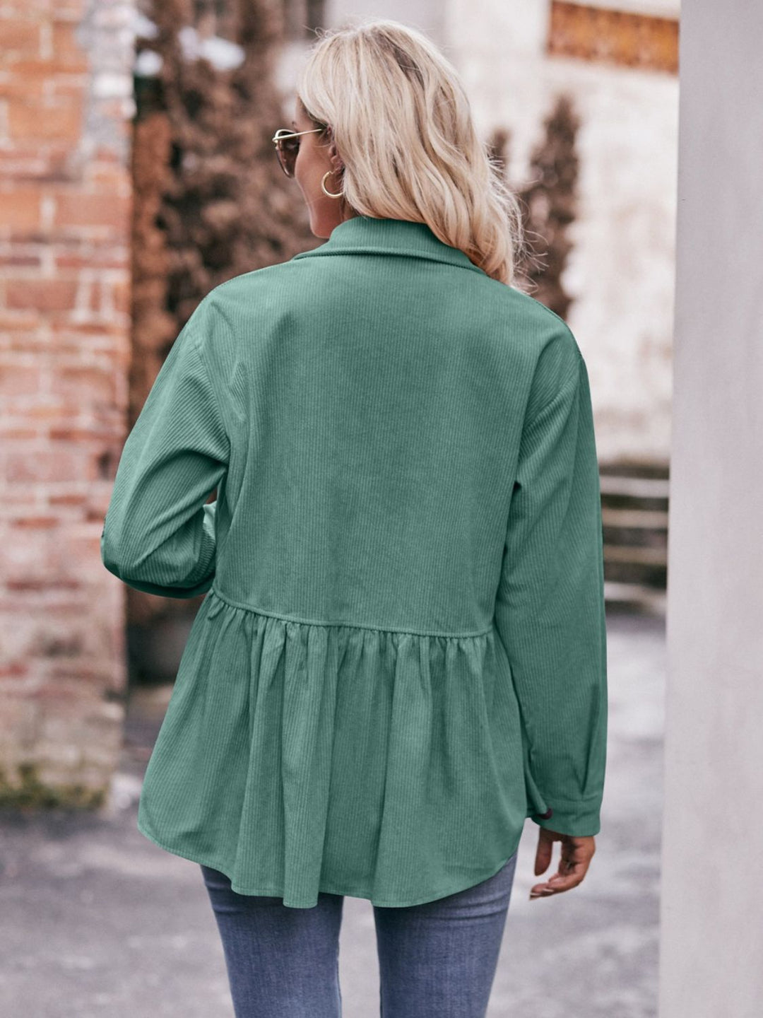 The Bouncing Doodle Corduroy  Button Up Shacket