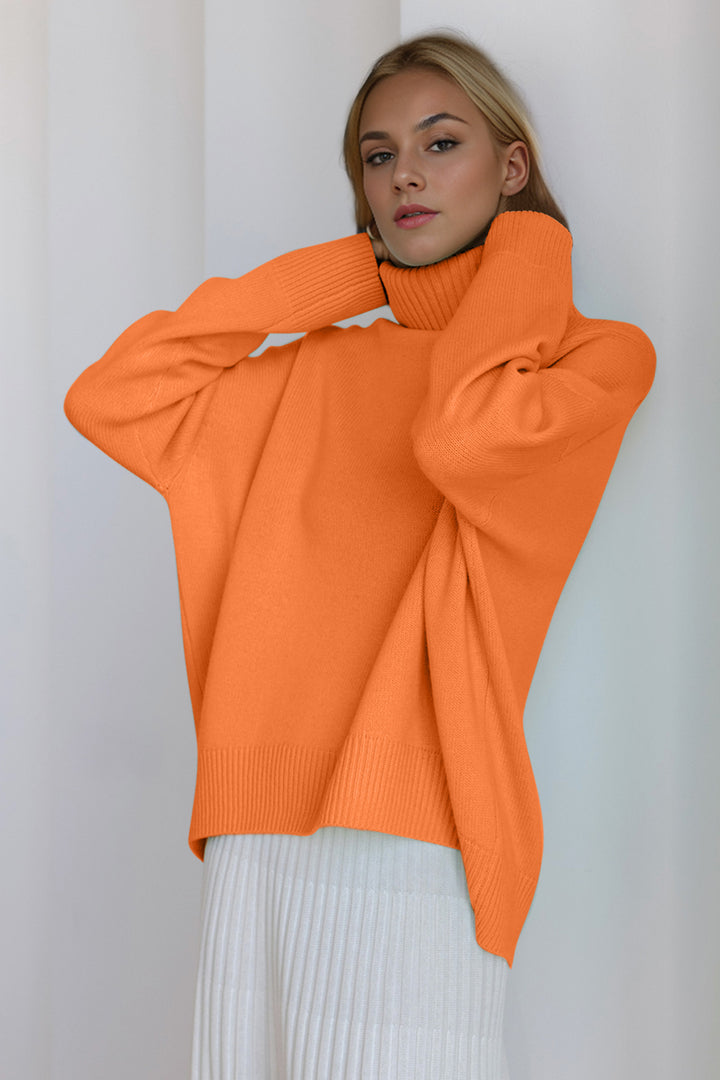 The Bouncing Doodle Turtleneck Dropped Shoulder Long Sleeve Sweater