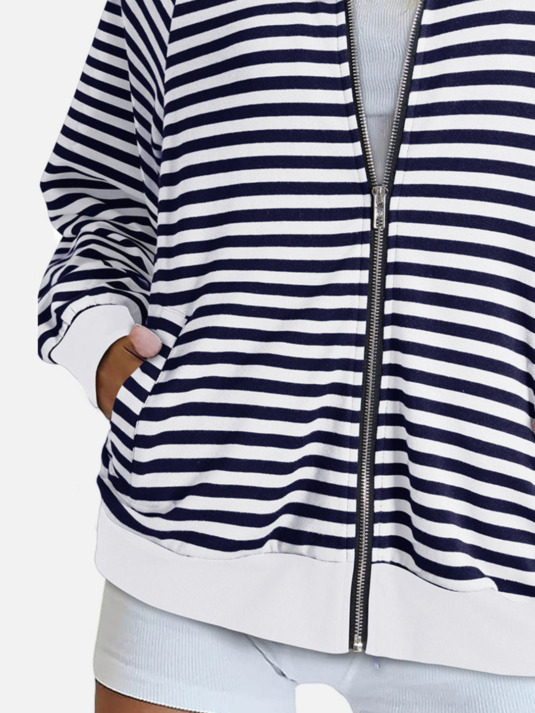 The Bouncing Doodle Striped Zip Up Long Sleeve Sweatshirt