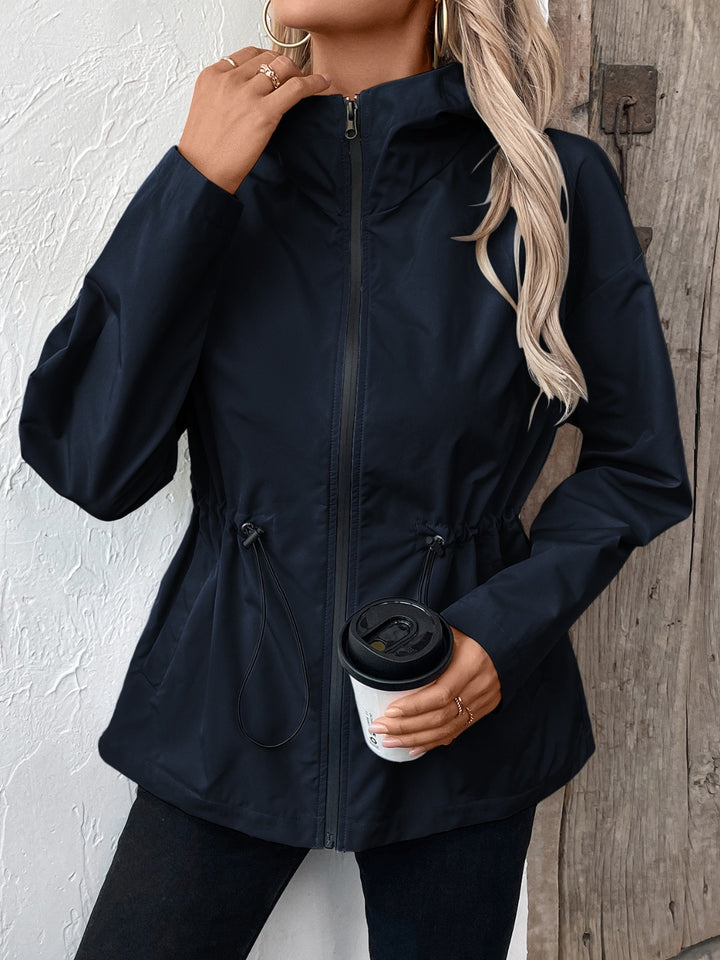 The Bouncing Doodle Drawstring Zip Up Hooded Jacket