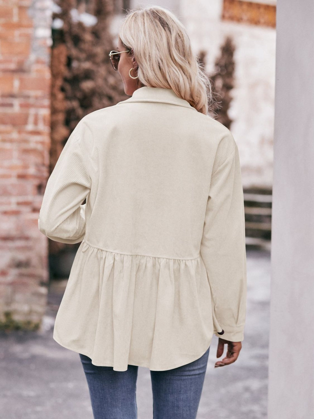 The Bouncing Doodle Corduroy  Button Up Shacket
