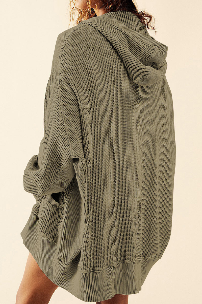 The Bouncing Doodle Zip-Up Long Sleeve Waffle Hoodie