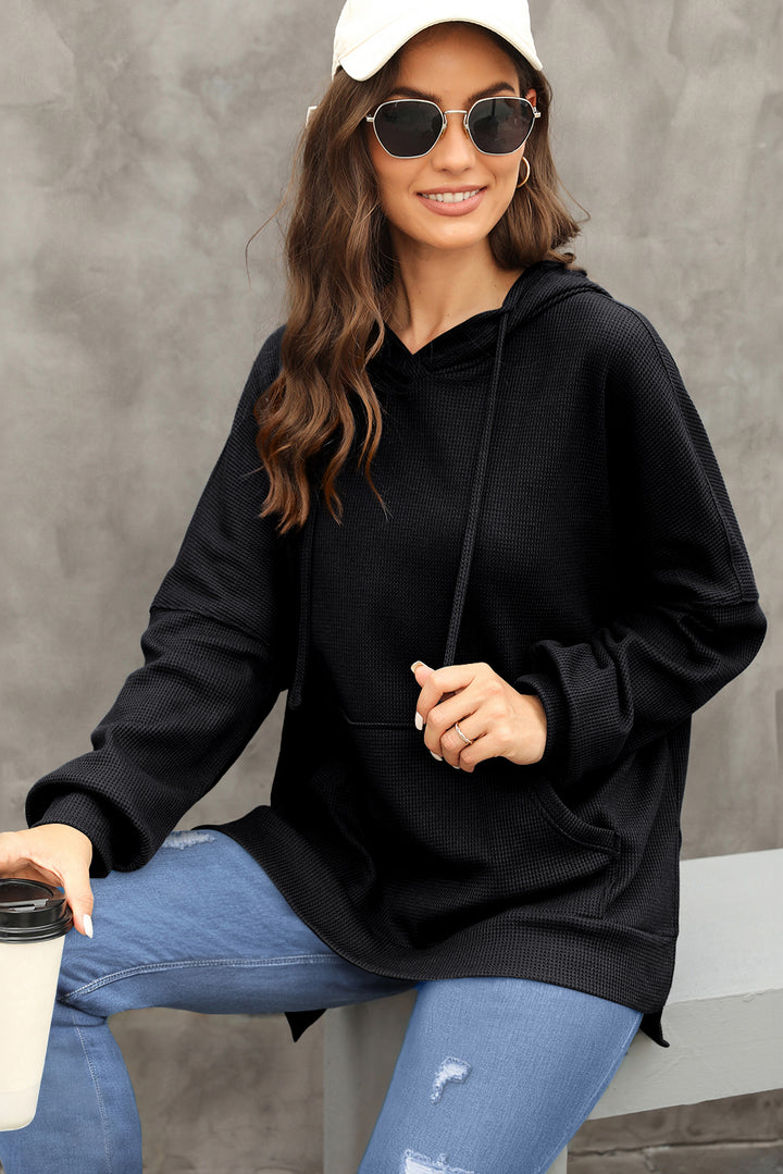 The Bouncing Doodle Waffle-Knit Long Sleeve Hoodie