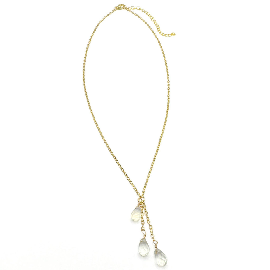 Dancing opalite and gold chain necklace