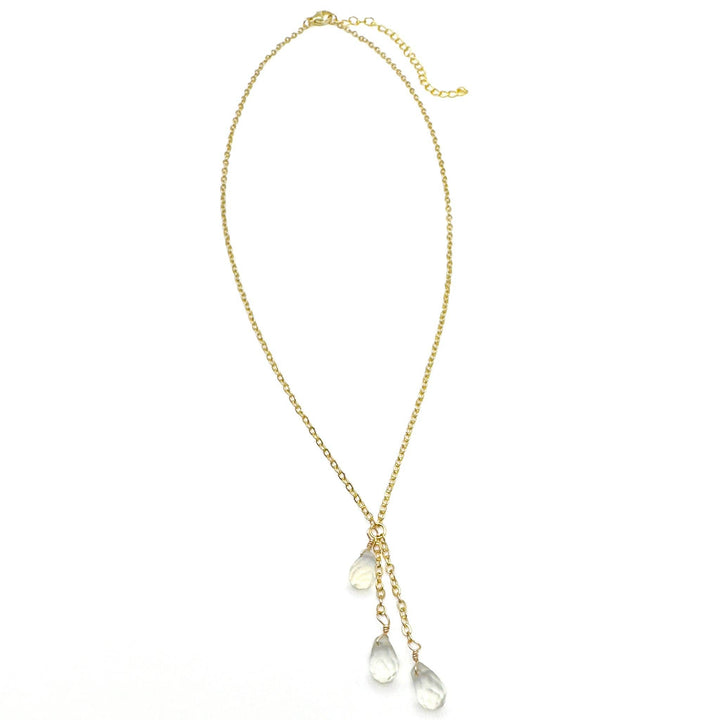Dancing opalite and gold chain necklace