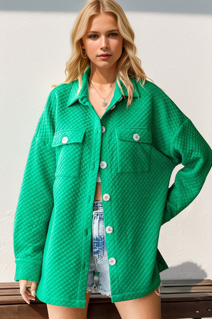 The Bouncing Doodle Quilted Button Up Shacket