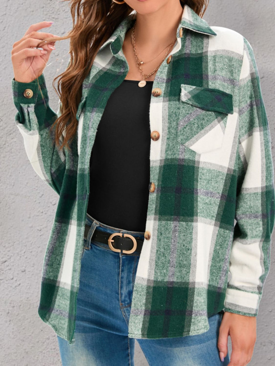 The Bouncing Doodle Plaid Flannel Shacket