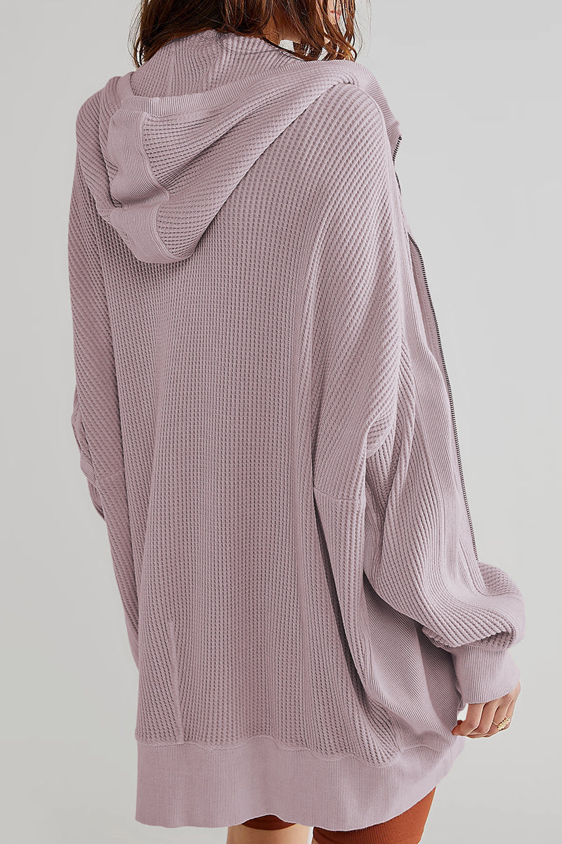The Bouncing Doodle Zip-Up Long Sleeve Waffle Hoodie