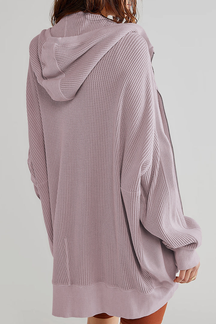 The Bouncing Doodle Zip-Up Long Sleeve Waffle Hoodie
