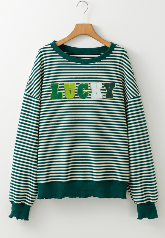 The Bouncing Doodle LUCKY Striped Sweatshirt