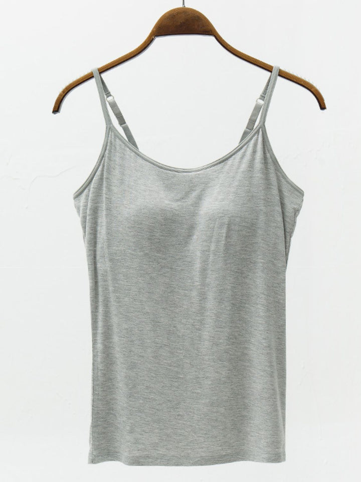 The Bouncing Doodle Adjustable Strap Modal Cami with Bra