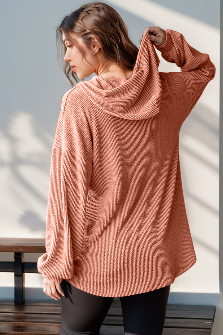 The Bouncing Doodle Half Button Long Sleeve Hoodie