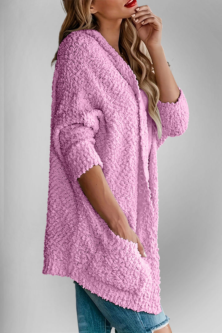 The Bouncing Doodle Open Front Long Sleeve Cardigan with Pockets
