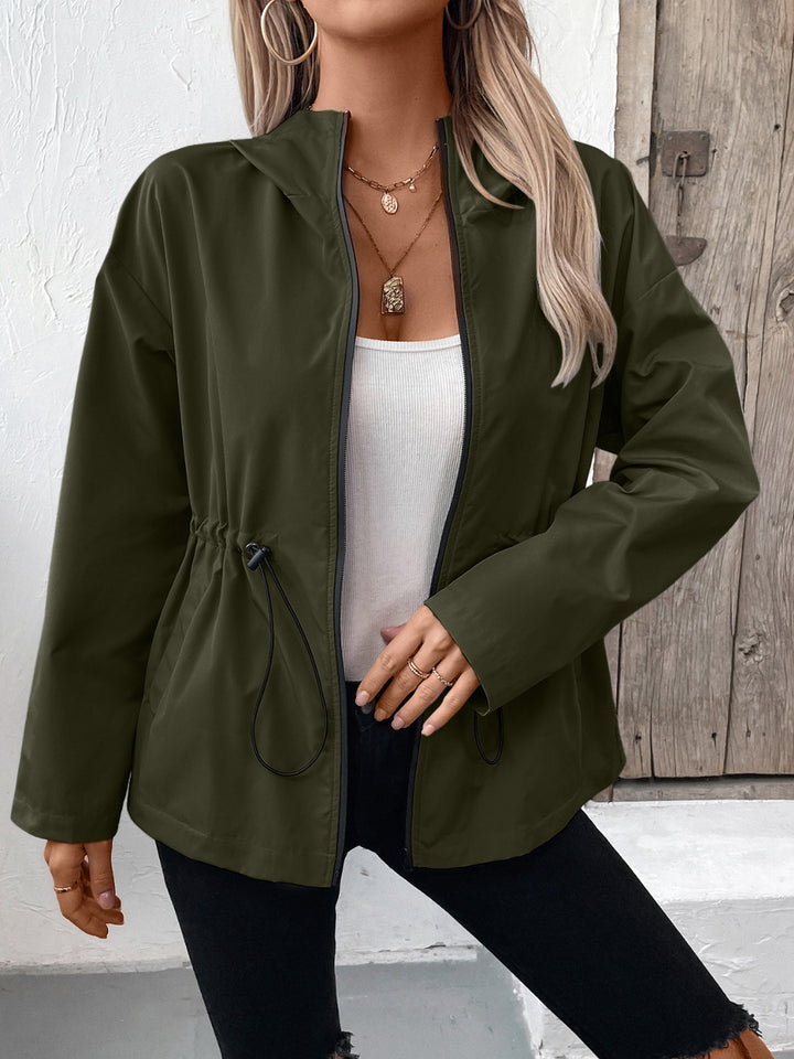 The Bouncing Doodle Drawstring Zip Up Hooded Jacket