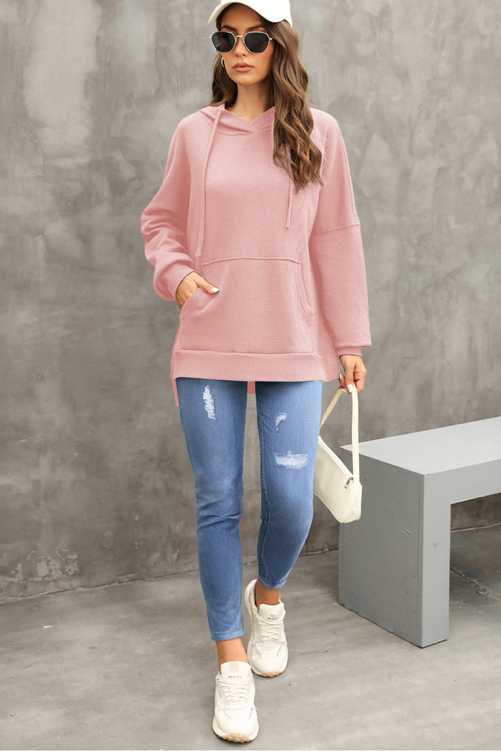 The Bouncing Doodle Waffle-Knit Long Sleeve Hoodie