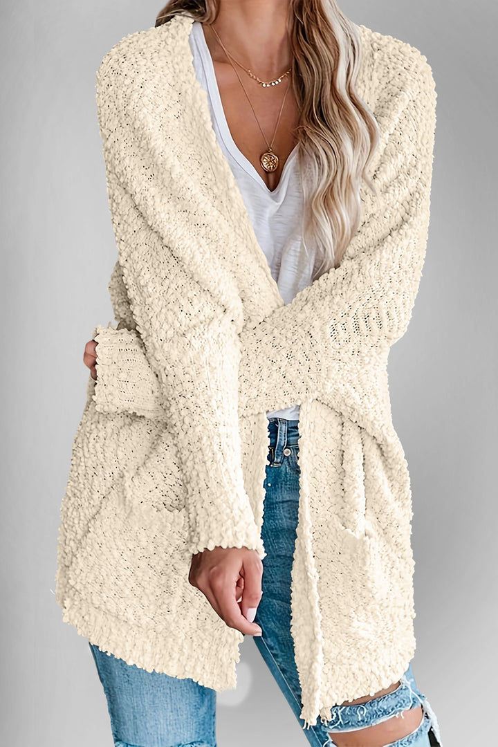 The Bouncing Doodle Open Front Long Sleeve Cardigan with Pockets