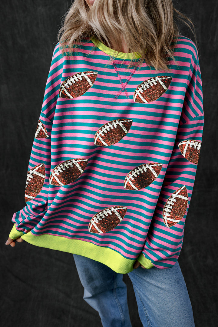The Bouncing Doodle Striped Football Long Sleeve Sweatshirt